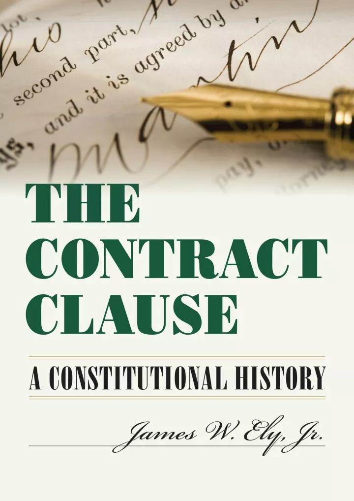 the contract clause a constitutional history