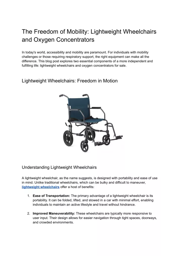 the freedom of mobility lightweight wheelchairs