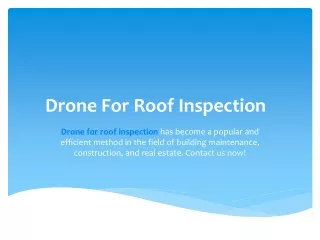 Drone For Roof Inspection