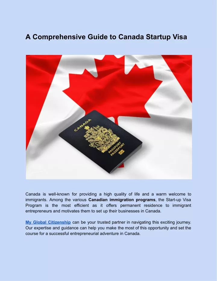 a comprehensive guide to canada startup visa