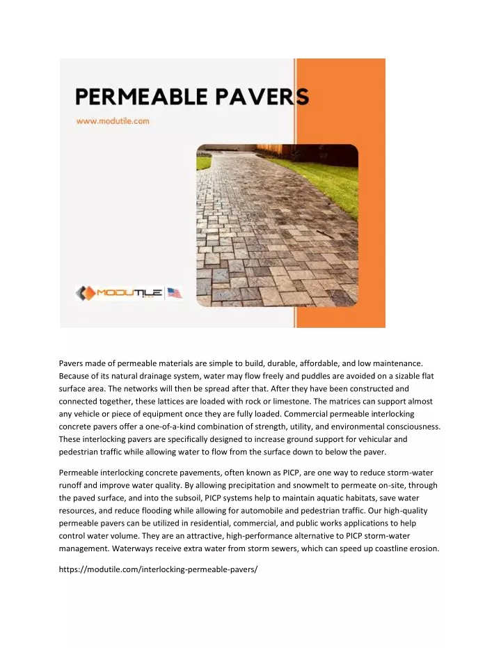 pavers made of permeable materials are simple