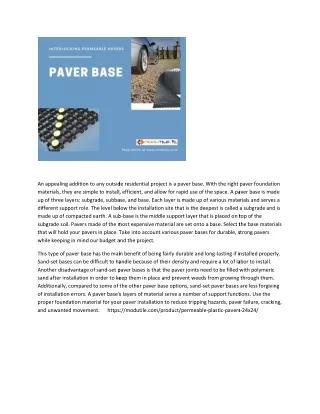 Paver Base