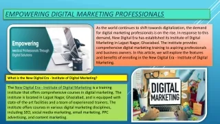 Empowering Digital Marketing Professionals