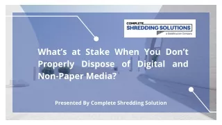 what s at stake when you don t properly dispose