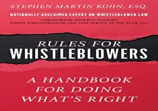 (PDF) The Rules for Whistleblowers: A Handbook for Doing What's Right Full