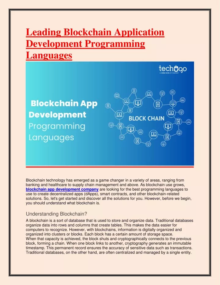 leading blockchain application development