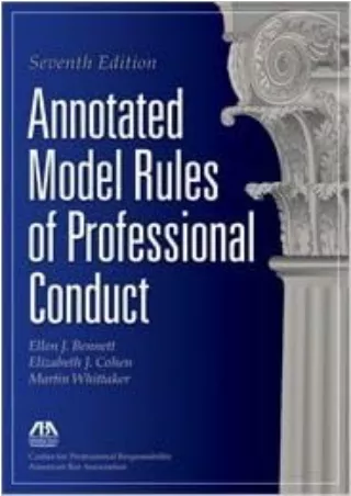 Pdf Ebook Annotated Model Rules of Professional Conduct