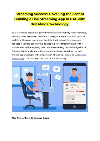 Streaming Success_ Unveiling the Cost of Building a Live Streaming App in UAE with Brill Mindz Technology (1)