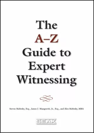 Read online  A-Z Guide to Expert Witnessing