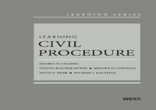(PDF) Learning Civil Procedure (Learning Series) Free