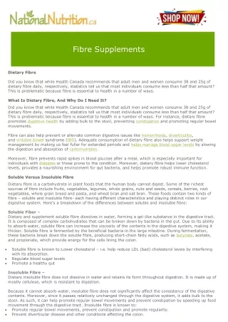 fibre supplements
