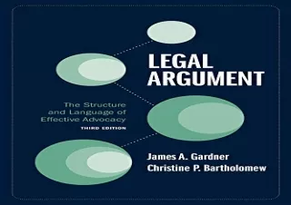 [PDF] Legal Argument: The Structure and Language of Effective Advocacy Free
