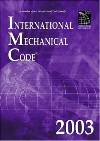 Pdf Ebook International Mechanical Code 2003 (International Code Council Series)