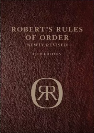 Download [PDF] Robert's Rules Of Order 10th Ed Leatherbound Leatherbound