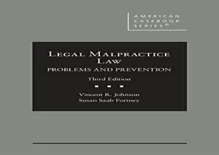 [PDF] Legal Malpractice Law: Problems and Prevention (American Casebook Series)