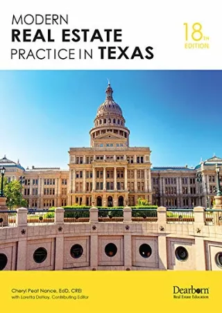[Ebook] Dearborn Modern Real Estate Practice in Texas (18th Edition) - Comprehensive