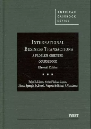 Download [PDF] International Business Transactions: A Problem-Oriented Coursebook (American
