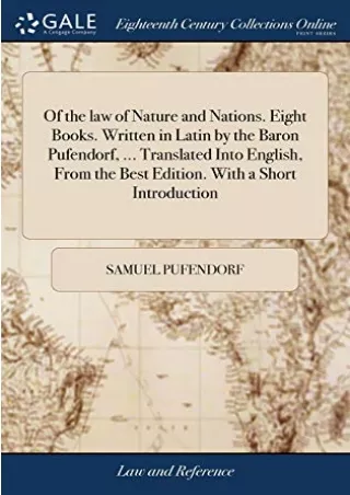 Full PDF Of the law of Nature and Nations. Eight Books. Written in Latin by the Baron