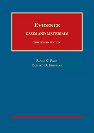 Read Book Evidence, Cases and Materials (University Casebook Series)