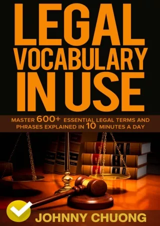 Read Book Legal Vocabulary In Use: Master 600  Essential Legal Terms And Phrases
