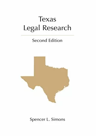 Pdf Ebook Texas Legal Research (Legal Research Series)