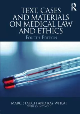 [PDF] Text, Cases and Materials on Medical Law and Ethics