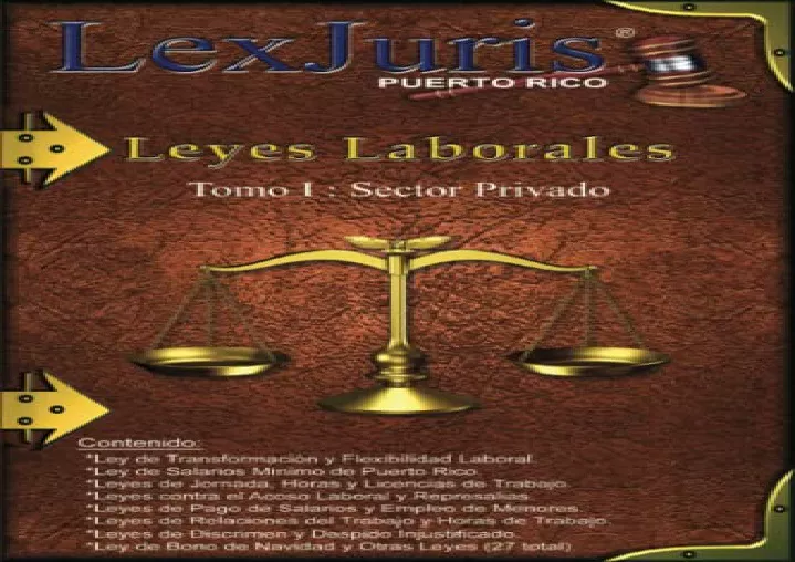 PPT - (PDF) Leyes Laborales De Puerto Rico Tomo 1- Sector Privado.: Un ...