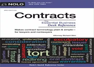 (PDF) Contracts: The Essential Business Desk Reference Kindle