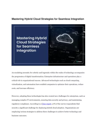 mastering hybrid cloud strategies for seamless