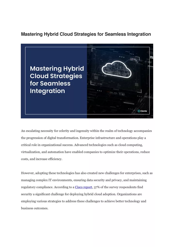 mastering hybrid cloud strategies for seamless