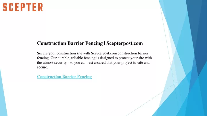 construction barrier fencing scepterpost