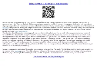 example of essay about education