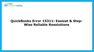 Speedy Remedy For Solving QuickBooks Error 15311