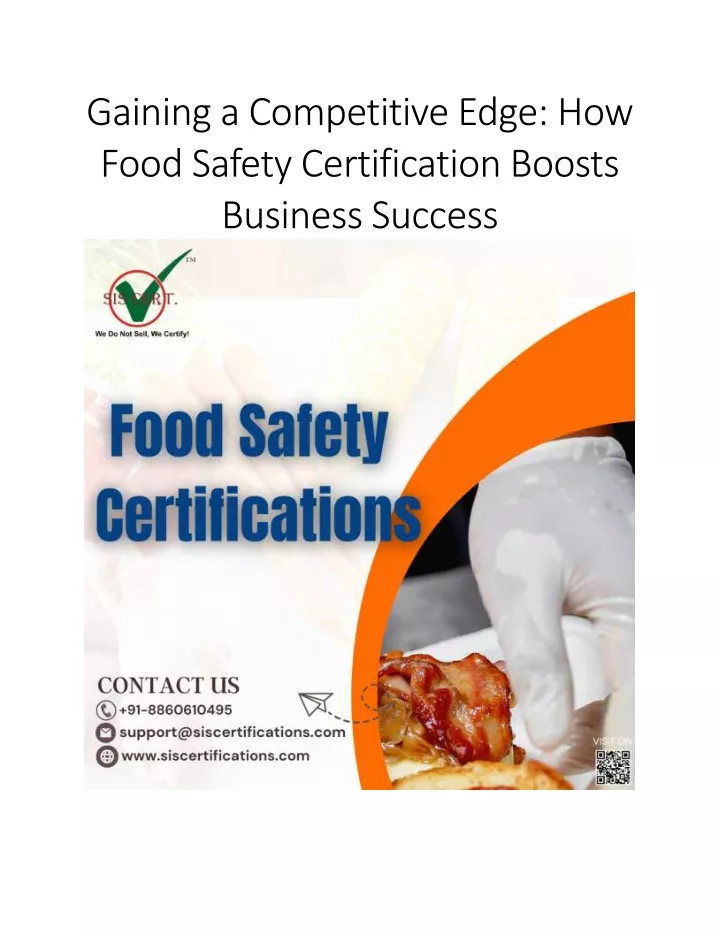 gaining a competitive edge how food safety