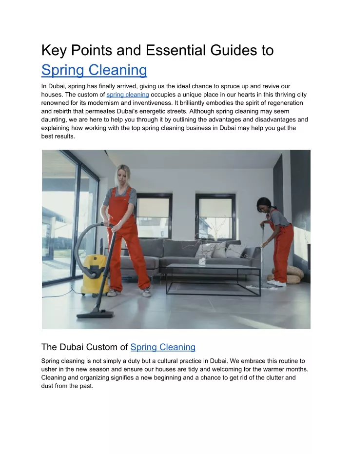 key points and essential guides to spring cleaning