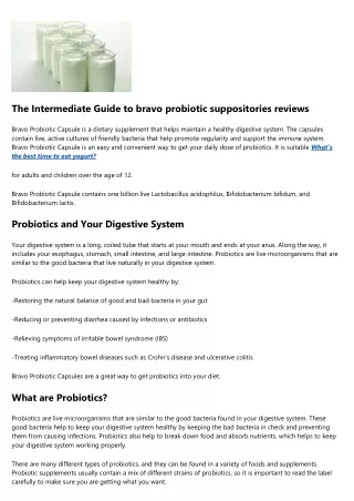 This Week's Top Stories About bravo probiotics reviews