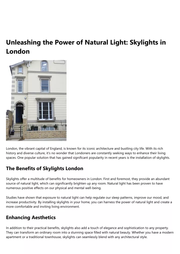 unleashing the power of natural light skylights
