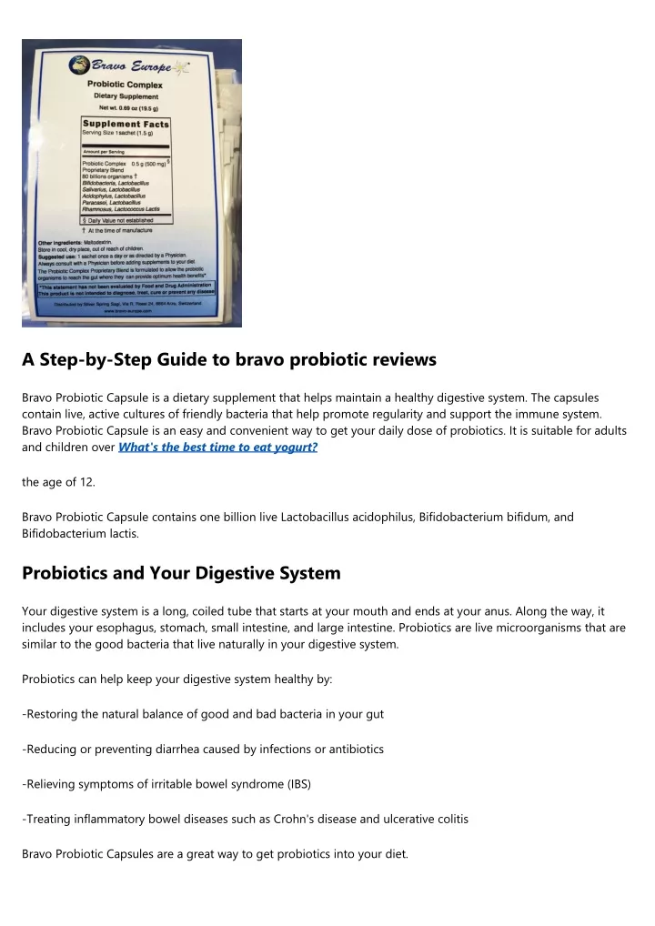 a step by step guide to bravo probiotic reviews