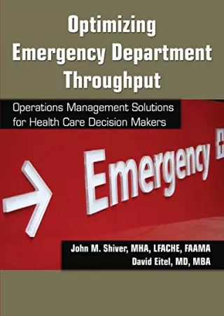 Download Book [PDF] Optimizing Emergency Department Throughput: Operations Management Solutions