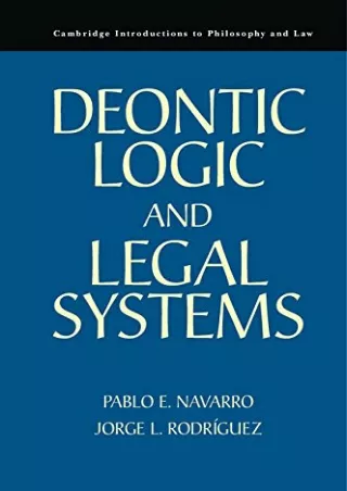 READ [PDF] Deontic Logic and Legal Systems (Cambridge Introductions to Philosophy and Law)
