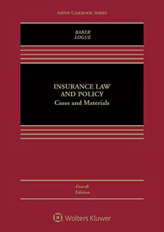 PDF/READ Insurance Law and Policy: Cases and Materials (Aspen Casebook)