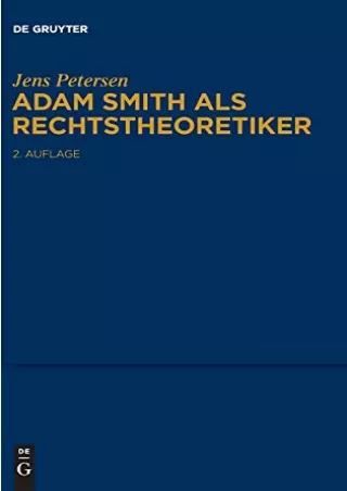 Download Book [PDF] Adam Smith ALS Rechtstheoretiker (German Edition)