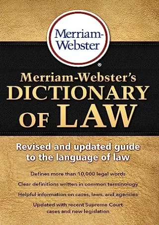 READ [PDF] Merriam-Webster's Dictionary of Law, Newest Edition, Trade Paperback