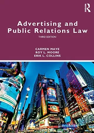 [READ DOWNLOAD] Advertising and Public Relations Law (Routledge Communication Series)