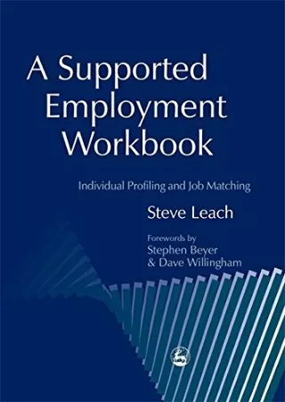 get [PDF] Download A Supported Employment Workbook: Using Individual Profiling and Job Matching
