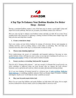 6 top tips to enhance your bedtime routine