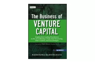 Kindle online PDF The Business of Venture Capital Insights from Leading Practiti
