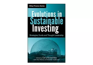 Ebook download Evolutions in Sustainable Investing for android