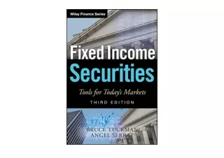 Ebook download Fixed Income Securities Tools for Today s Markets for android