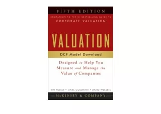 PDF read online Valuation DCF Model Web Download Designed to Help You Measure an